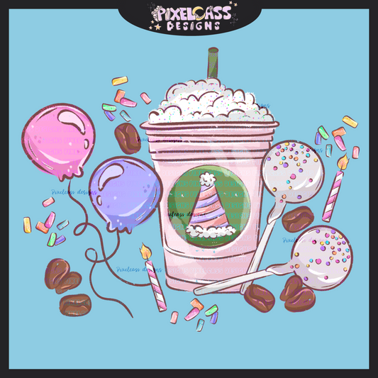 Birthday Cake Pops PNG SUBLIMATION