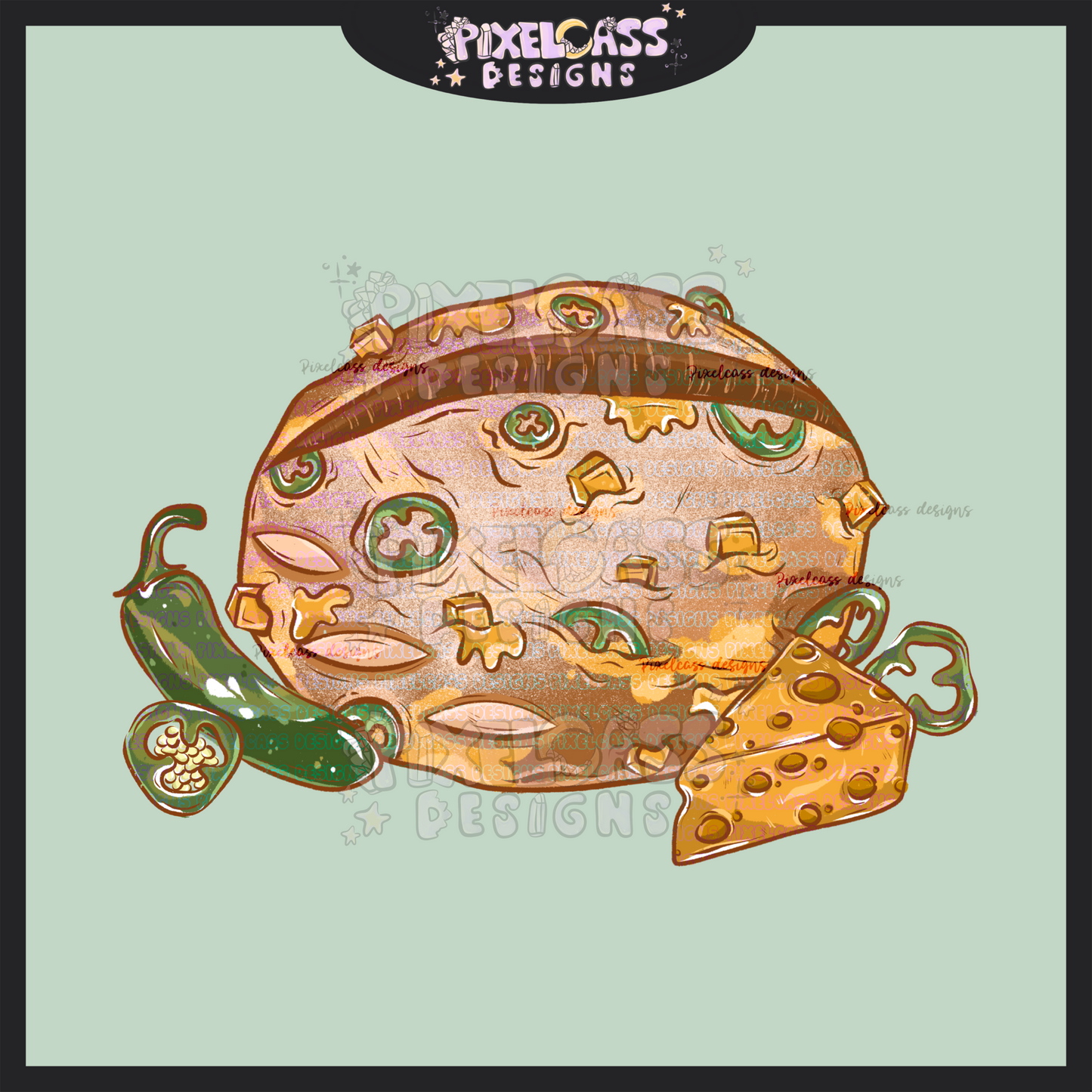 Cheddar Jalapeño Sourdough PNG SUBLIMATION