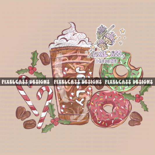 Christmas Donuts PNG SUBLIMATION