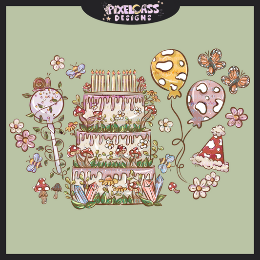 Cottagecore Birthday PNG SUBLIMATION