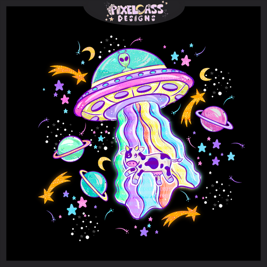 Cow Abduction PNG SUBLIMATION