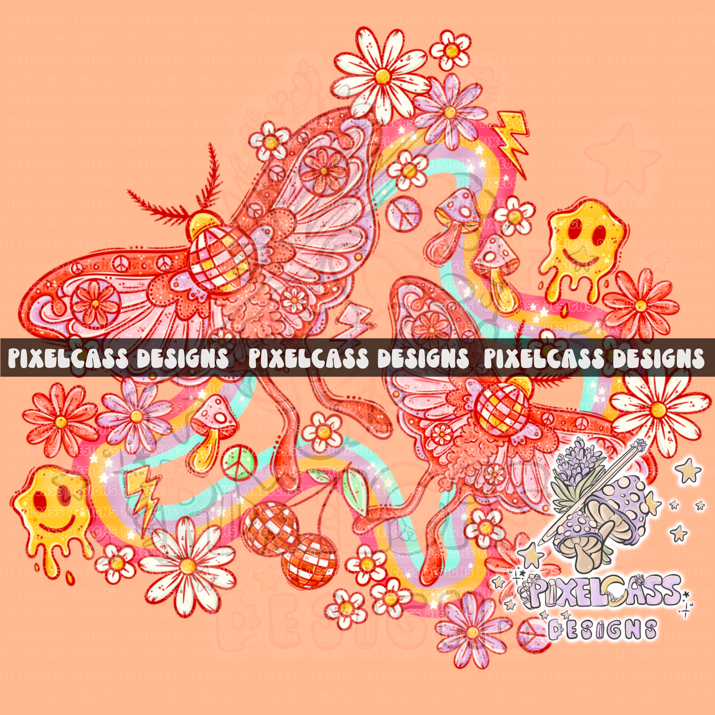 Disco Moths PNG SUBLIMATION