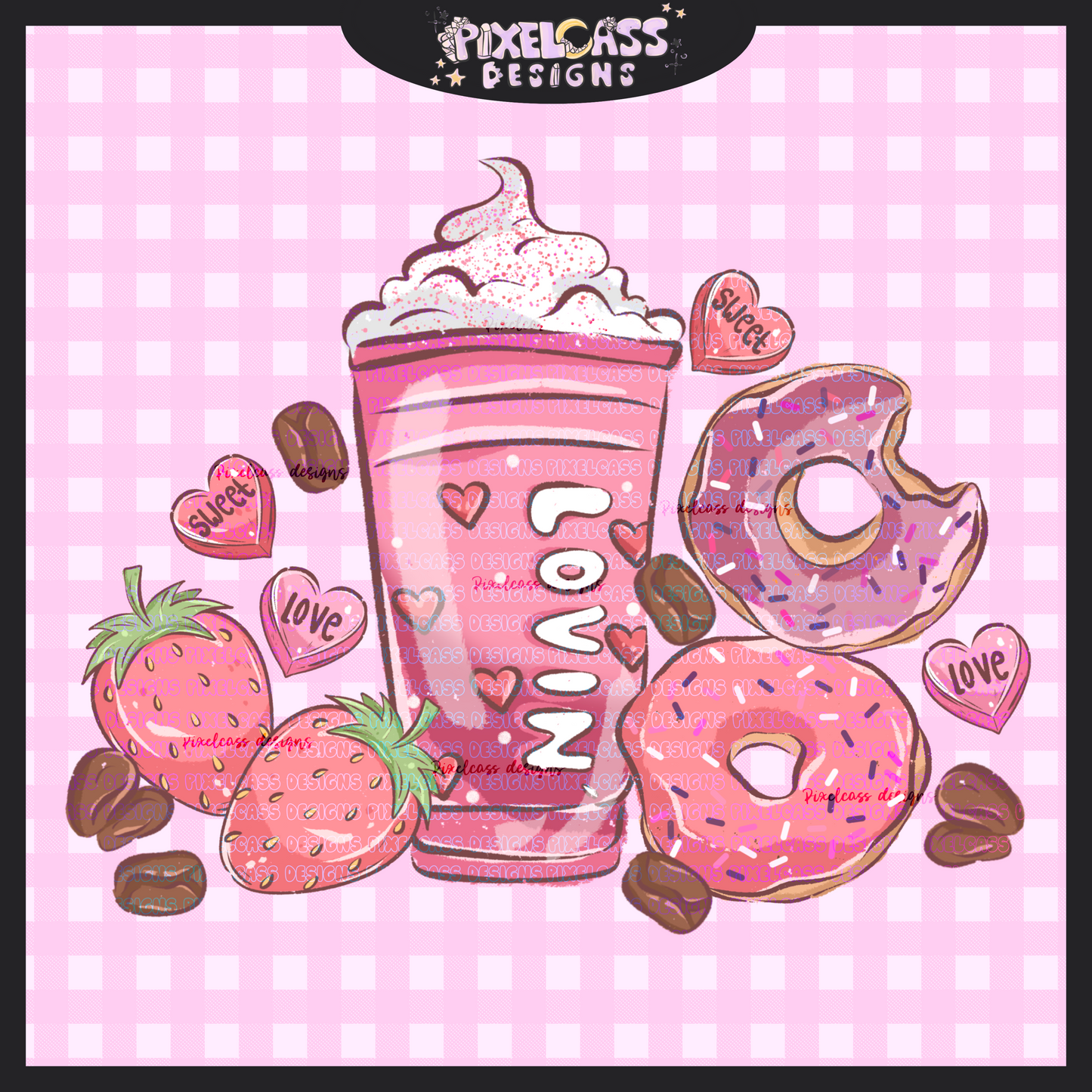 Donut Love PNG SUBLIMATION