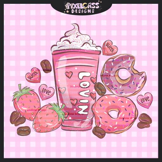 Donut Love PNG SUBLIMATION