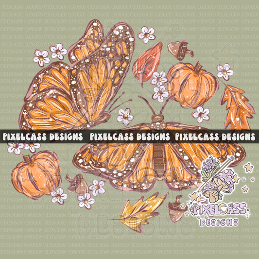 Fall Butterflies PNG SUBLIMATION