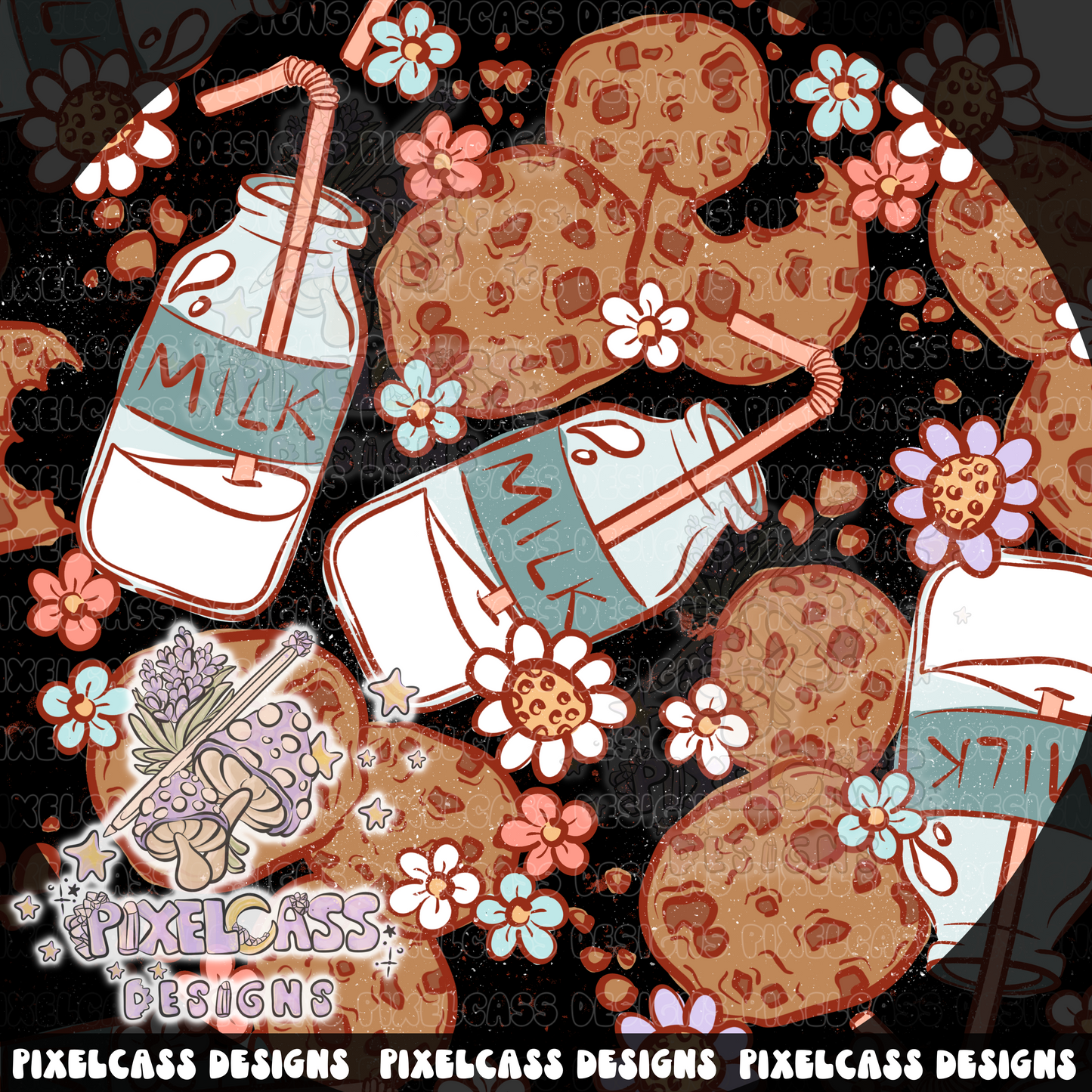 Floral Cookies & Milk