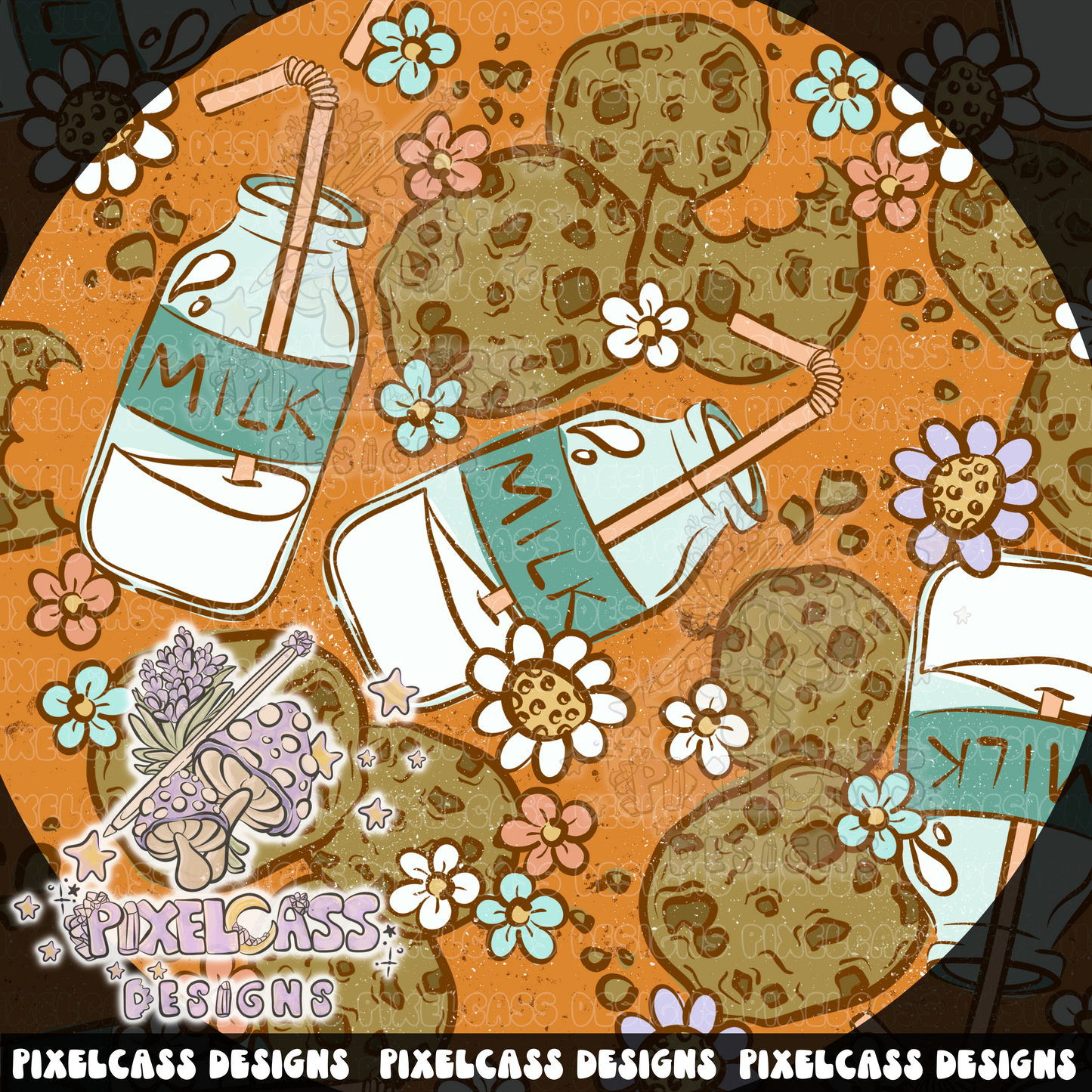 Floral Cookies & Milk