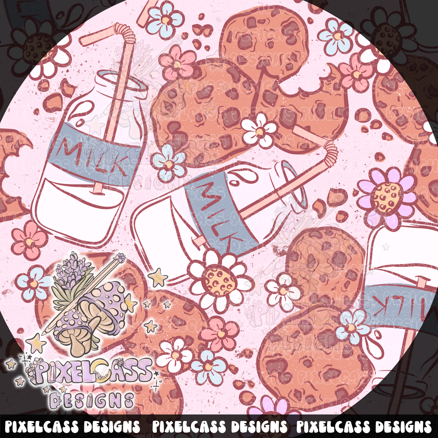 Floral Cookies & Milk