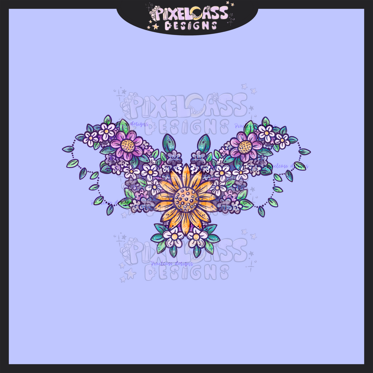 It's Freaking Floral Bats PNG SUBLIMATION