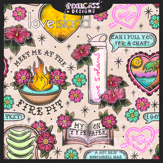 Love Island Tattoo Flash