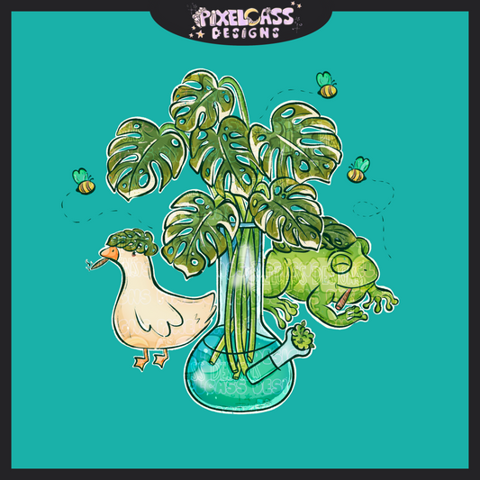 Monstera Bongs PNG SUBLIMATION - 420 Mystery Collab #3
