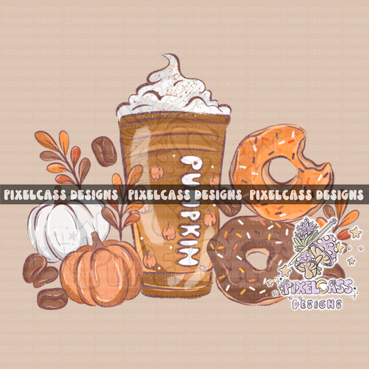 Pumpkin Donuts PNG SUBLIMATION
