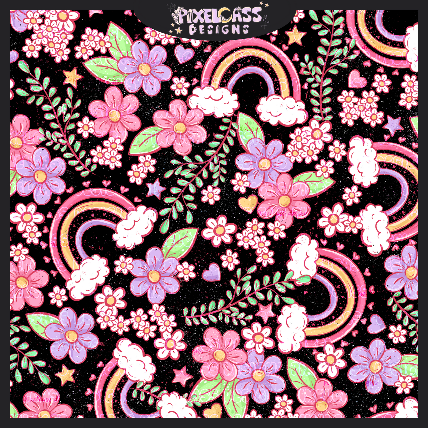 Sketchy Floral Rainbows