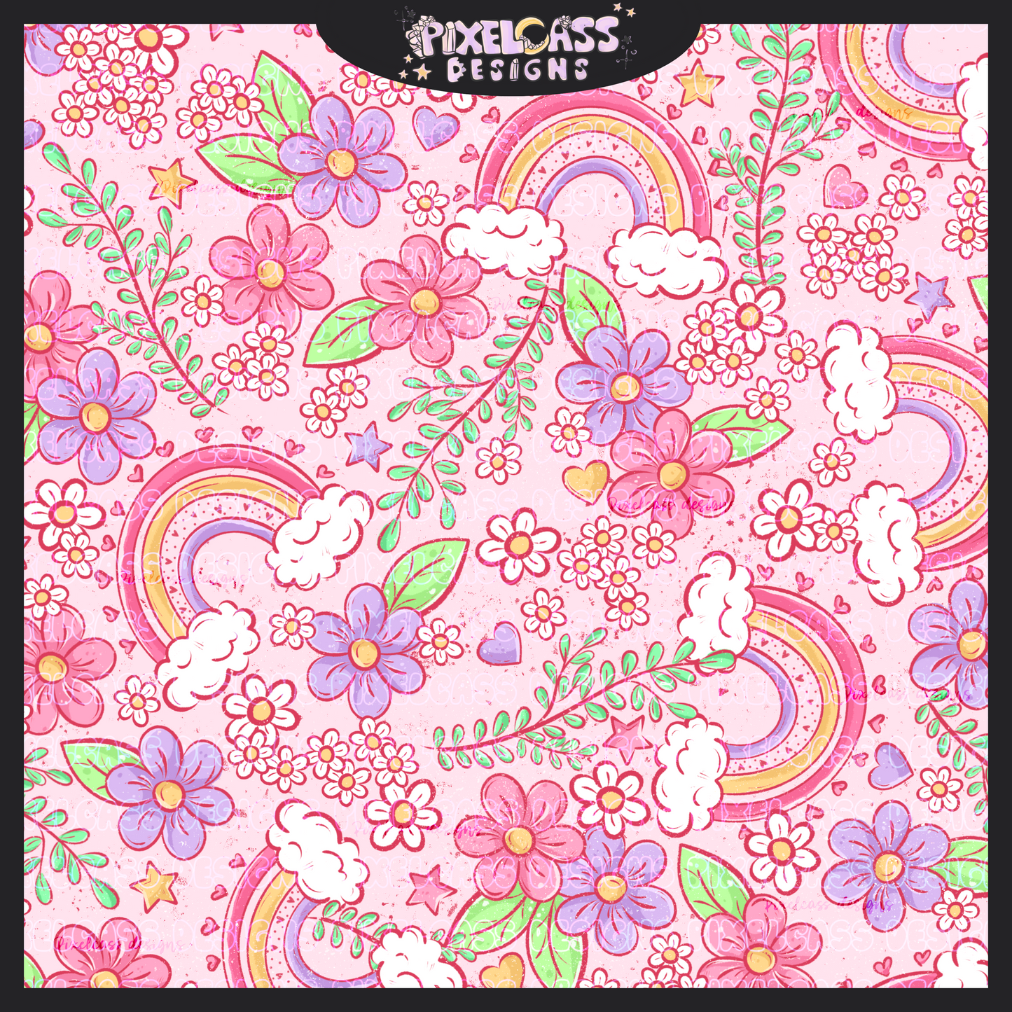Sketchy Floral Rainbows