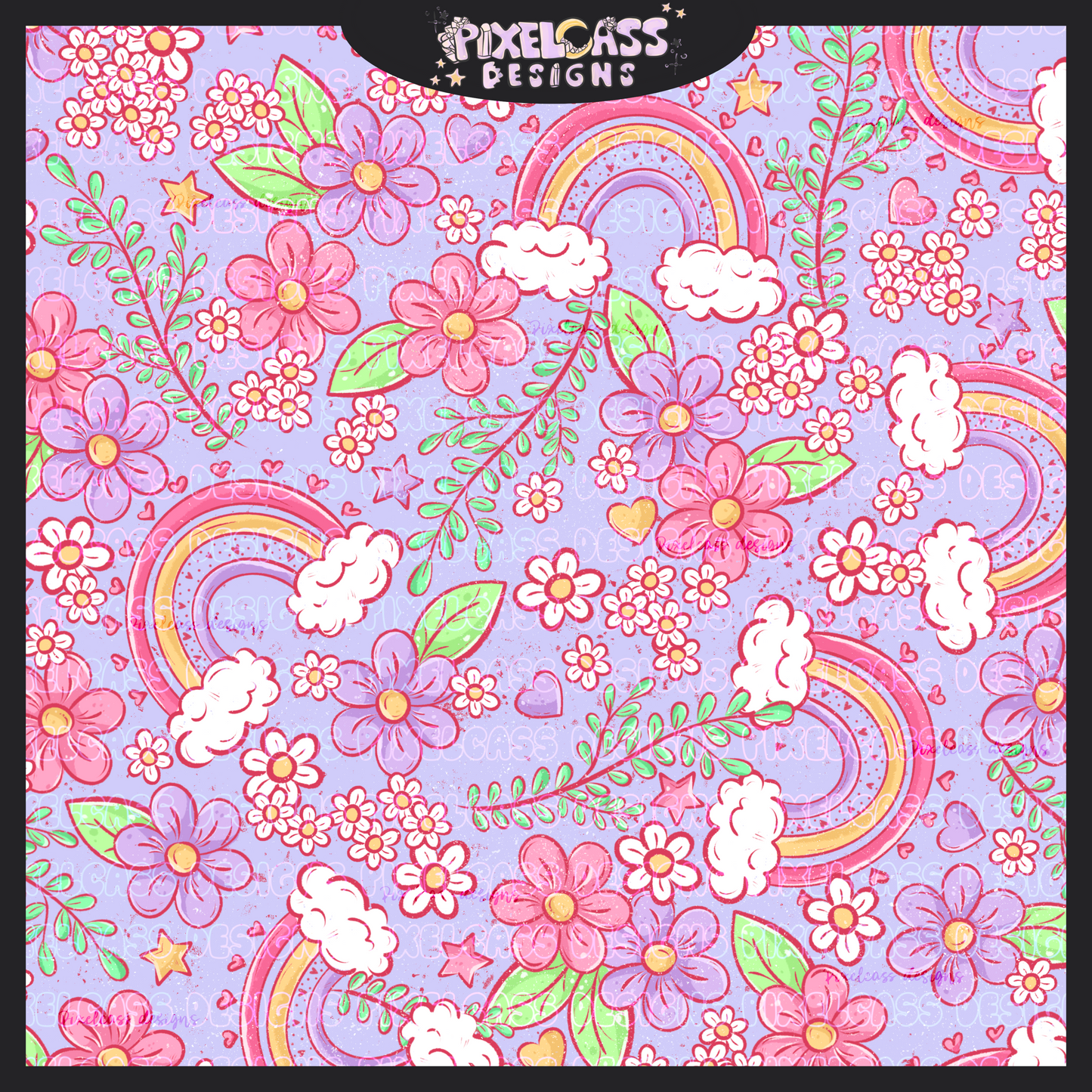 Sketchy Floral Rainbows
