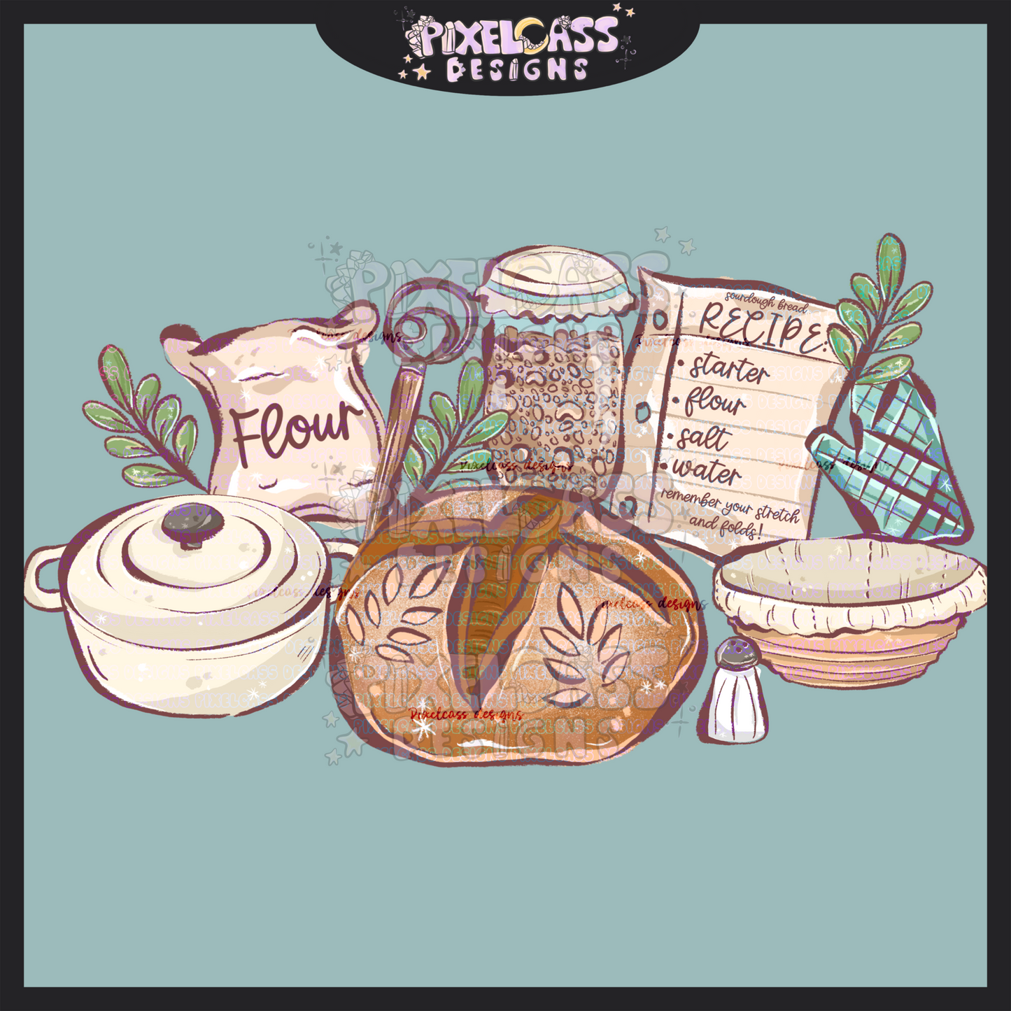 Sourdough Recipe PNG SUBLIMATION