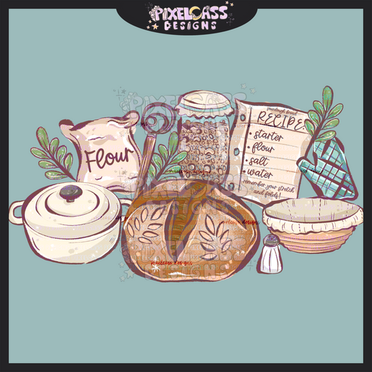 Sourdough Recipe PNG SUBLIMATION