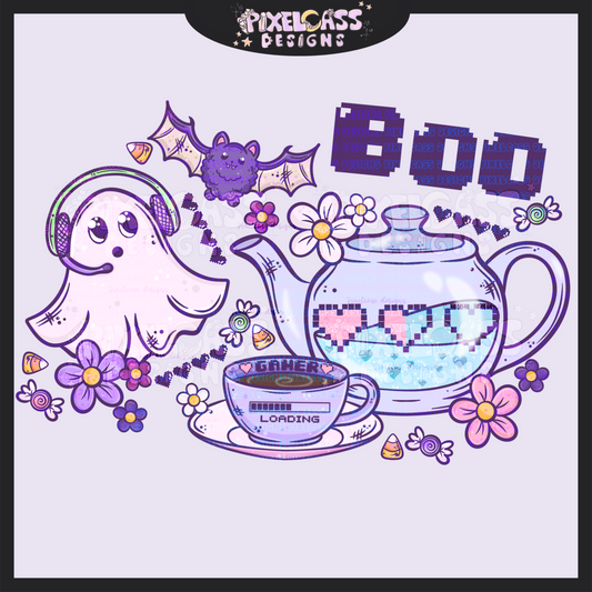 Spooky Gamer Tea PNG SUBLIMATION