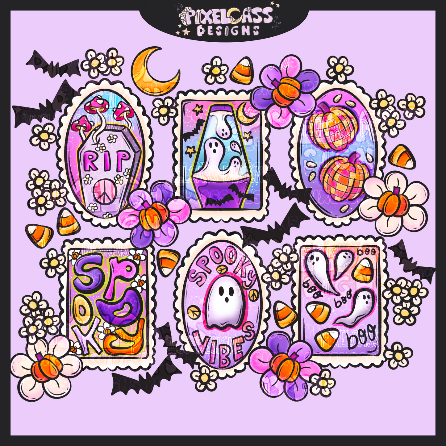 Spooky Stamps PNG SUBLIMATION