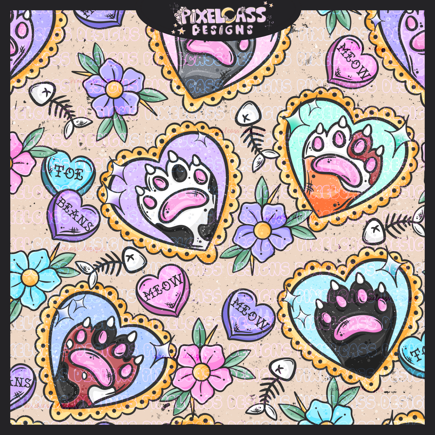 Toe Beans Tattoo Hearts