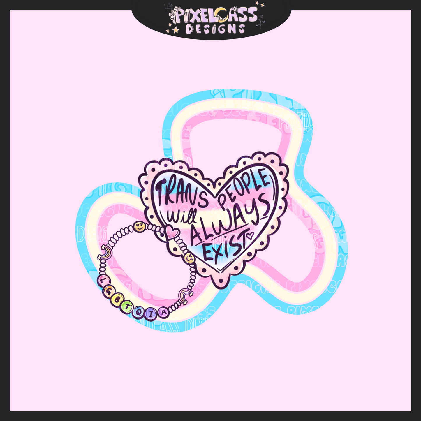 Trans Hearts PNG SUBLIMATION