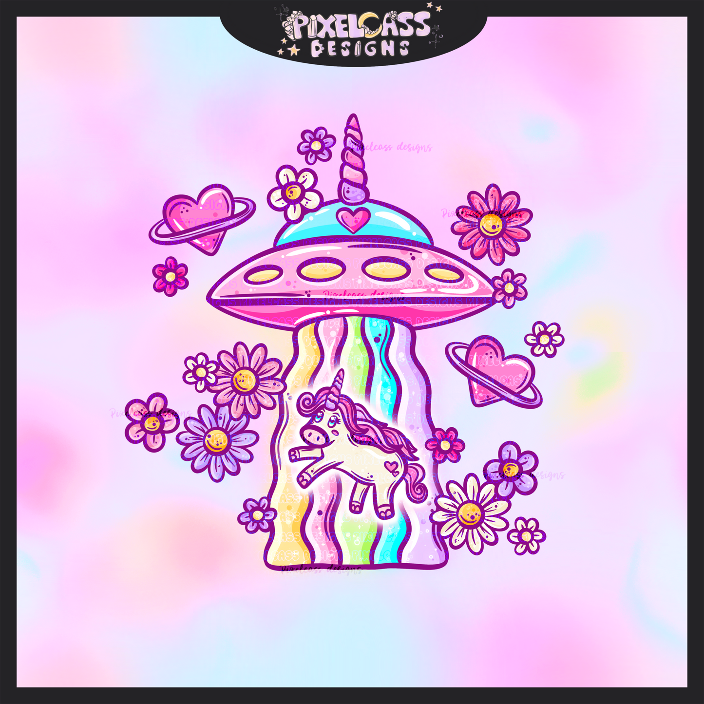 Unicorn Abduction PNG SUBLIMATION
