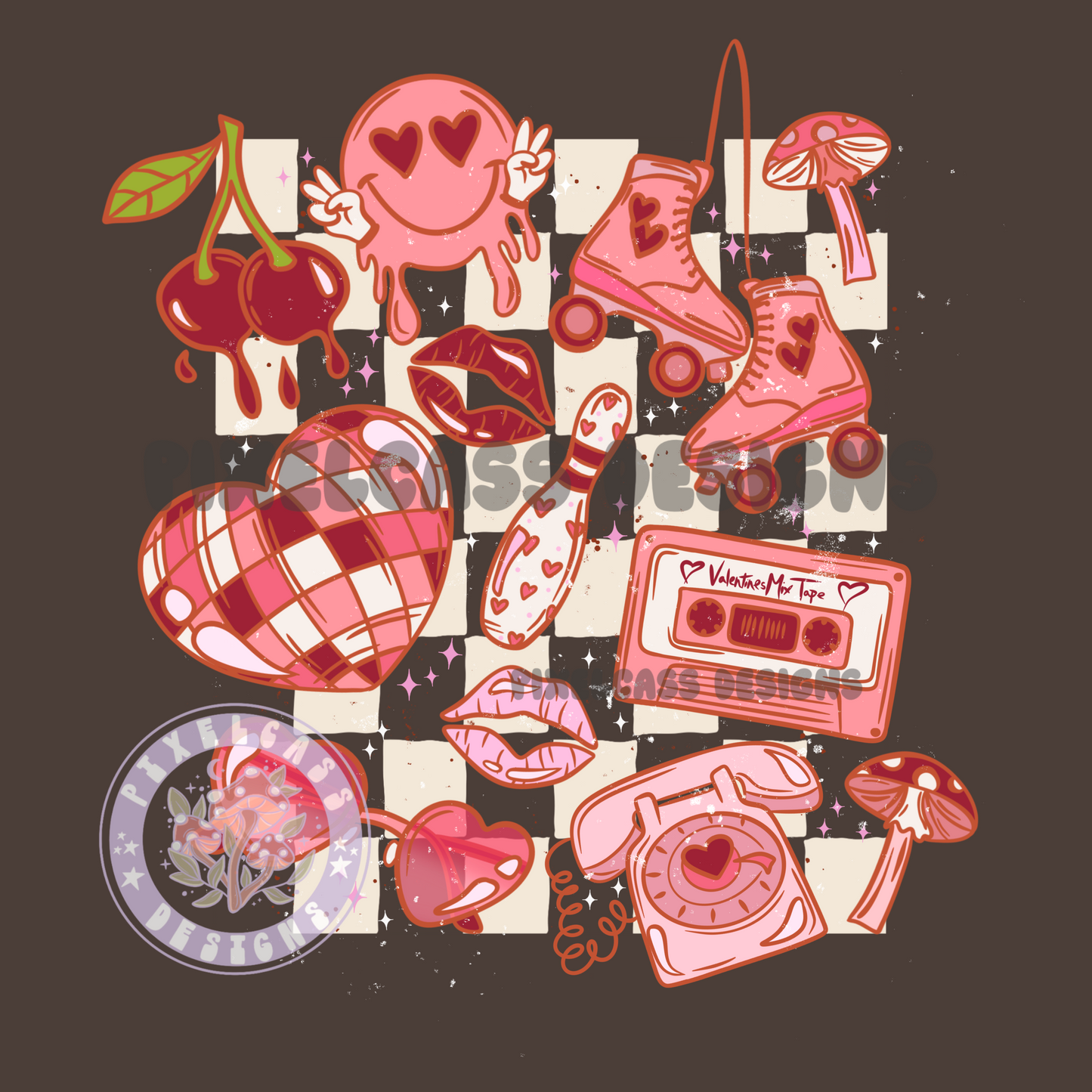 Disco Valentines PNG SUBLIMATION