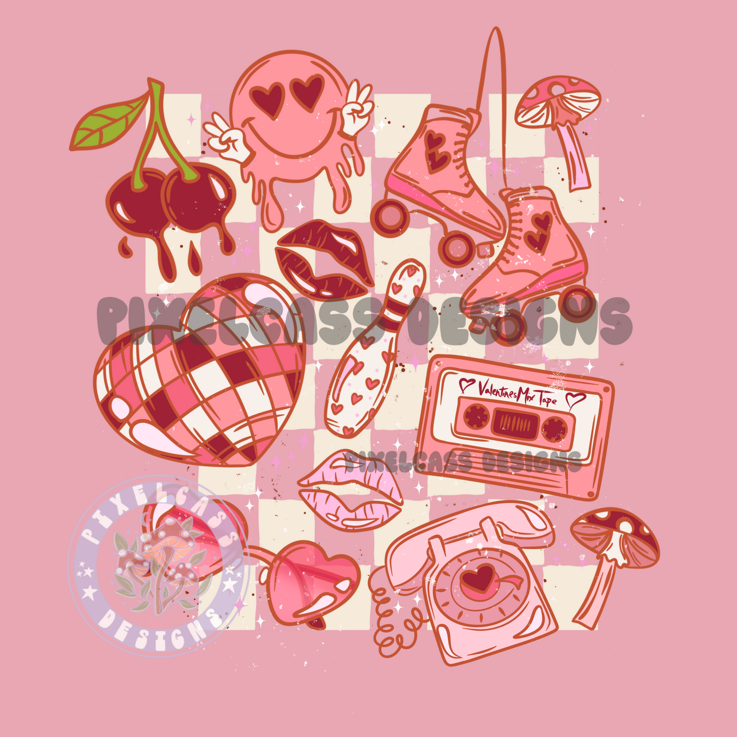 Disco Valentines PNG SUBLIMATION