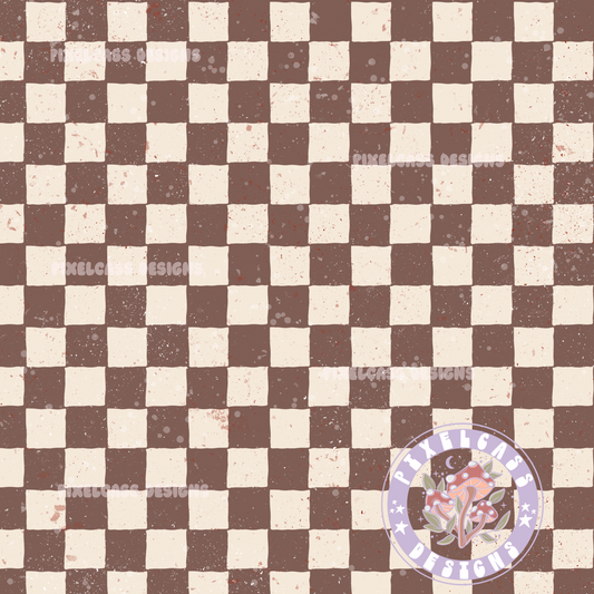Distressed Brown Checks