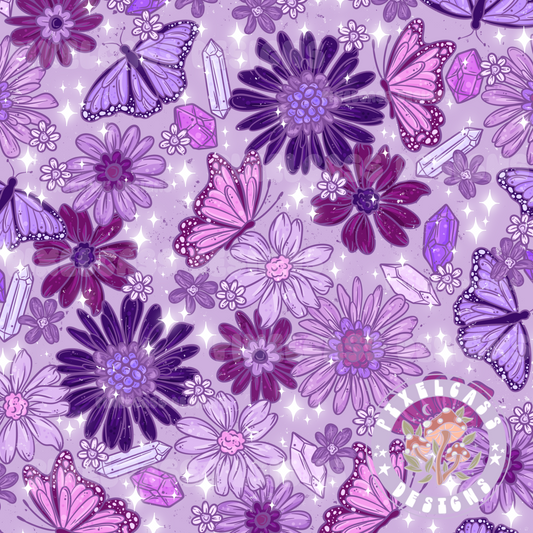 Purple Floral Butterflies