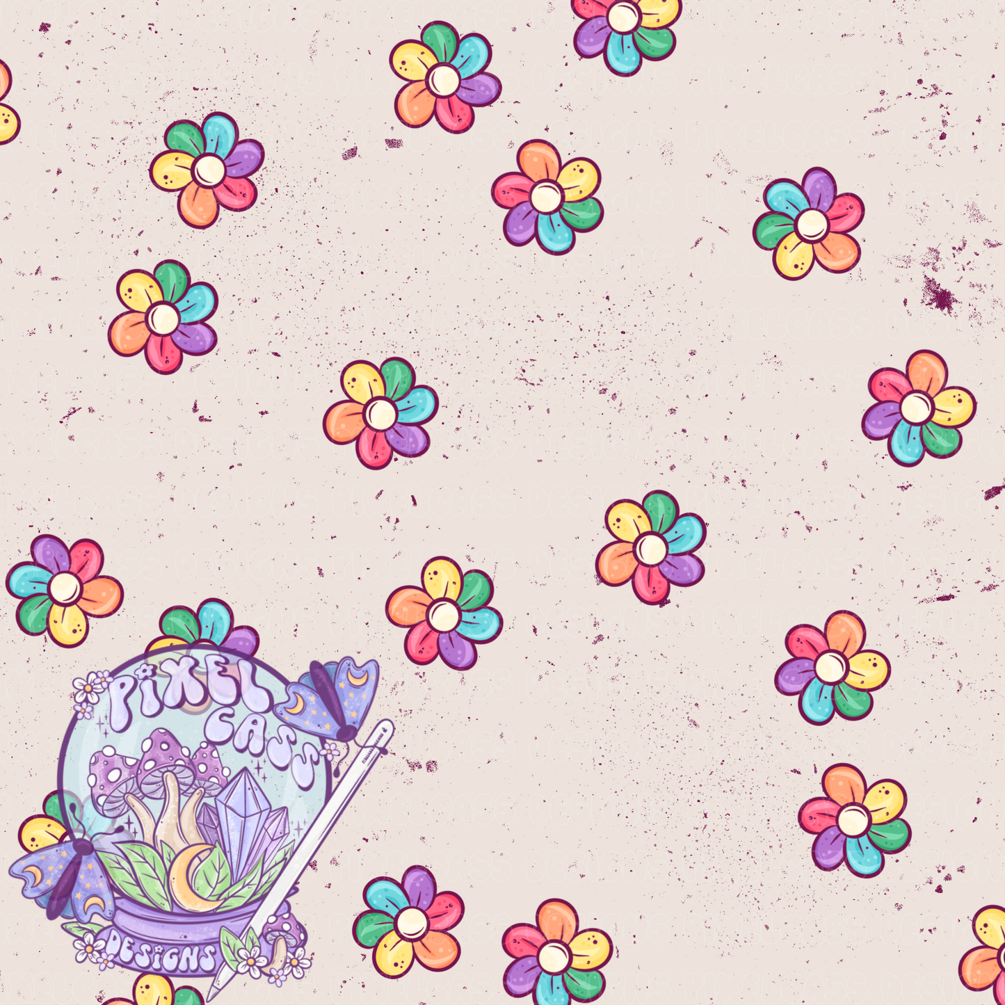 Simple Rainbow Flowers