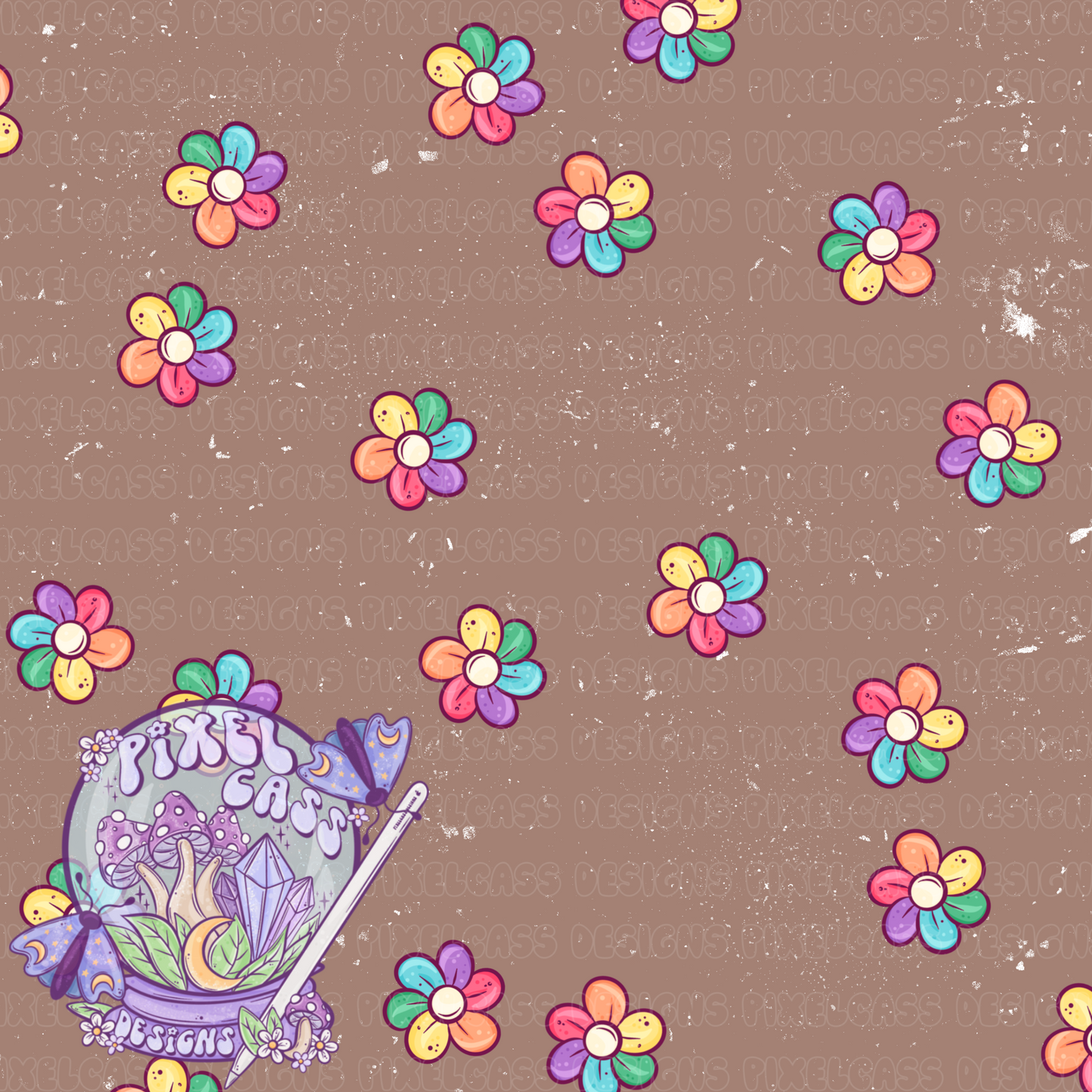 Simple Rainbow Flowers