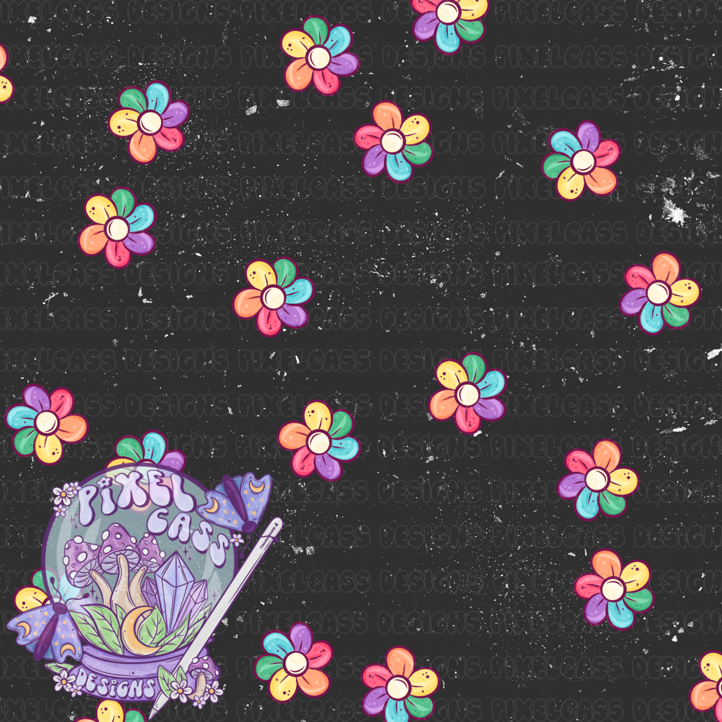 Simple Rainbow Flowers