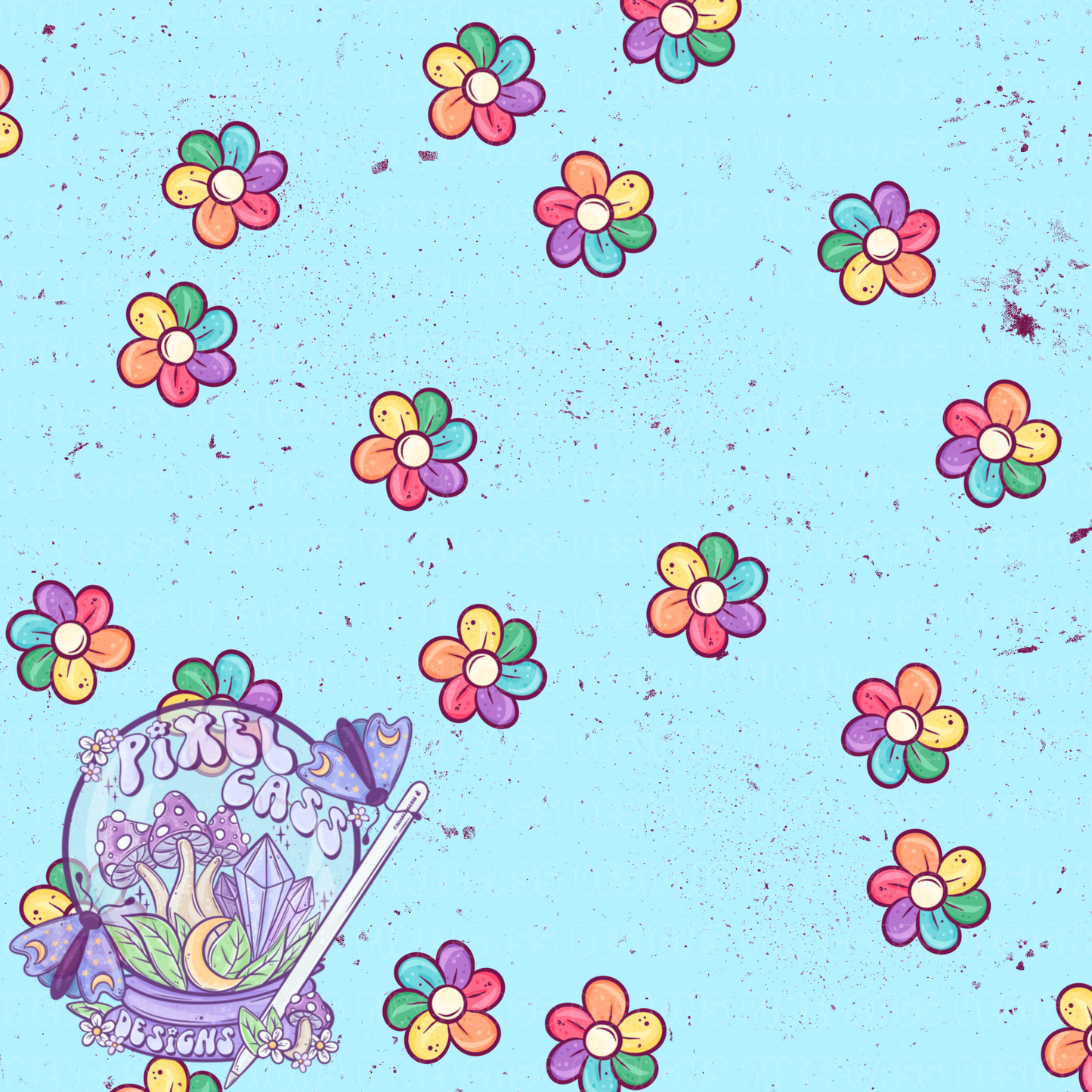 Simple Rainbow Flowers
