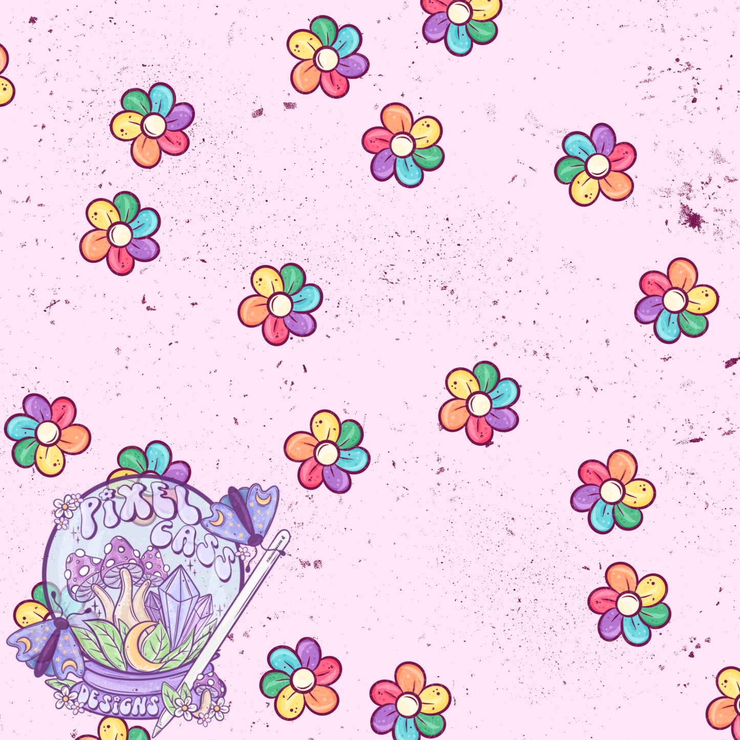 Simple Rainbow Flowers