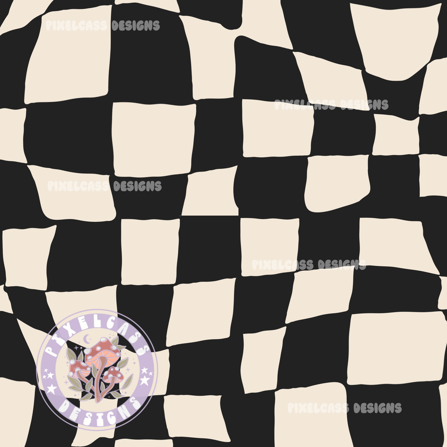Trippy Black & White Checks