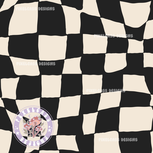 Trippy Black & White Checks