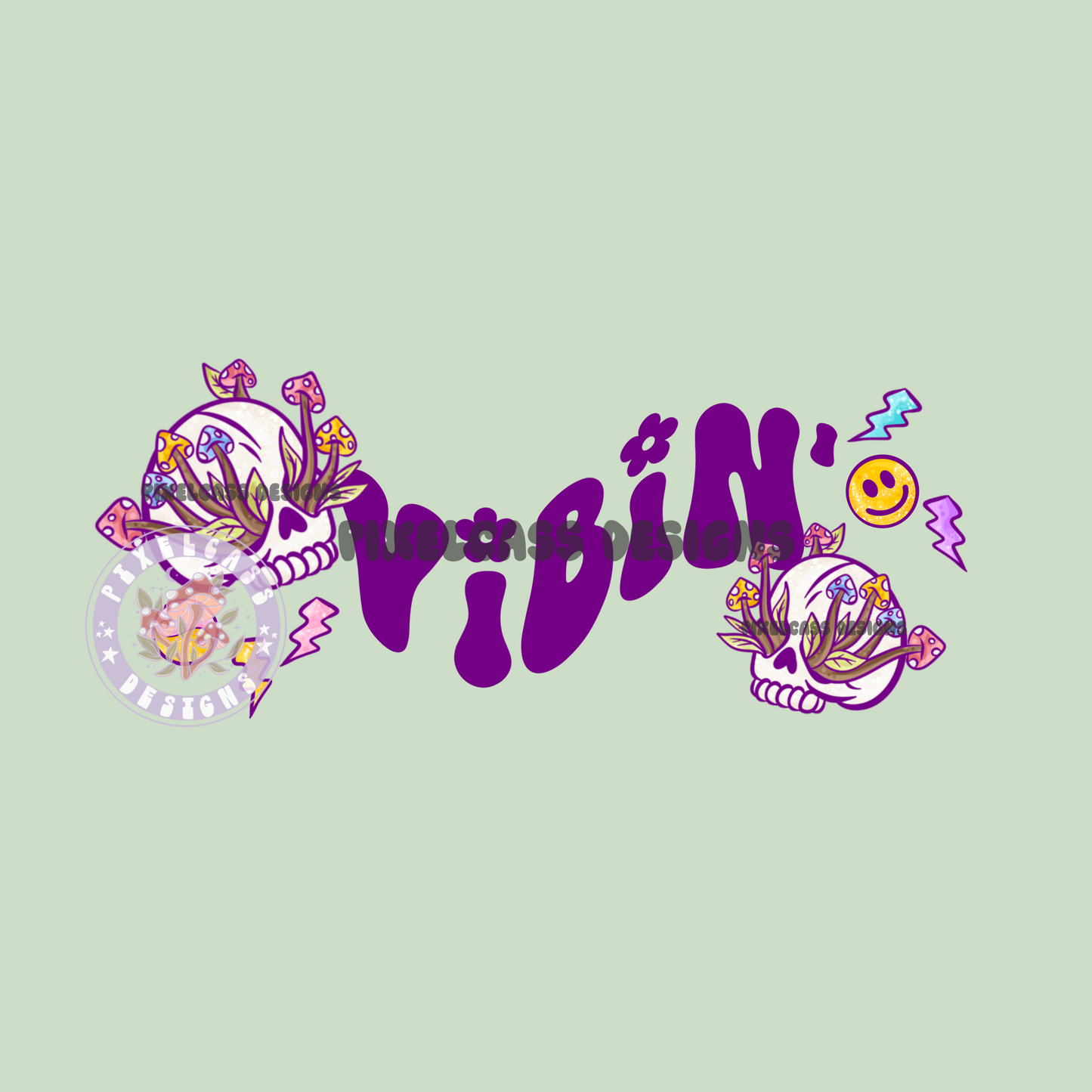 Vibin Skulls PNG SUBLIMATION