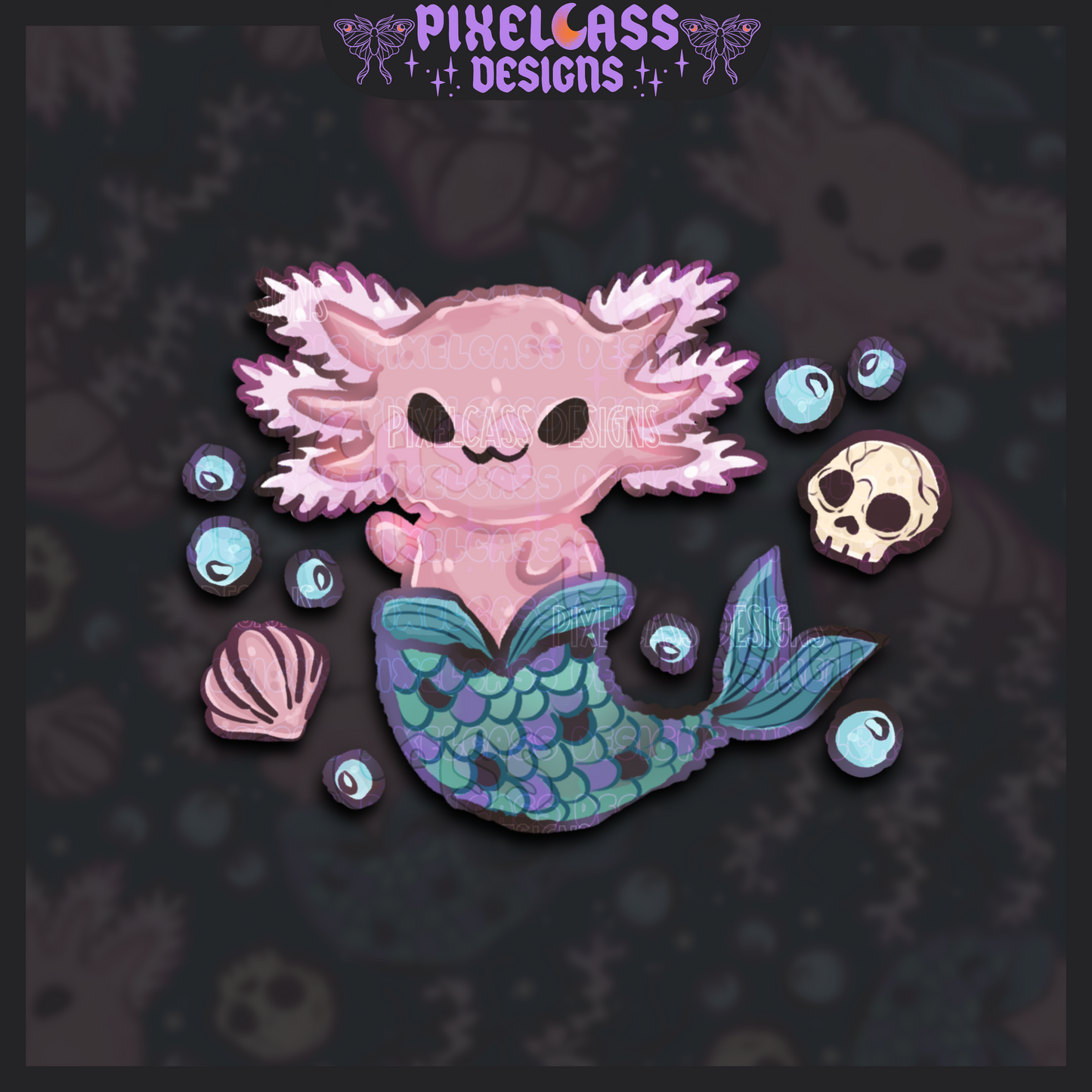 Axolotl Abyss PNG SUBLIMATION