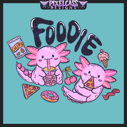 Axolotl Foodie [Mystery Re-Color] PNG SUBLIMATION