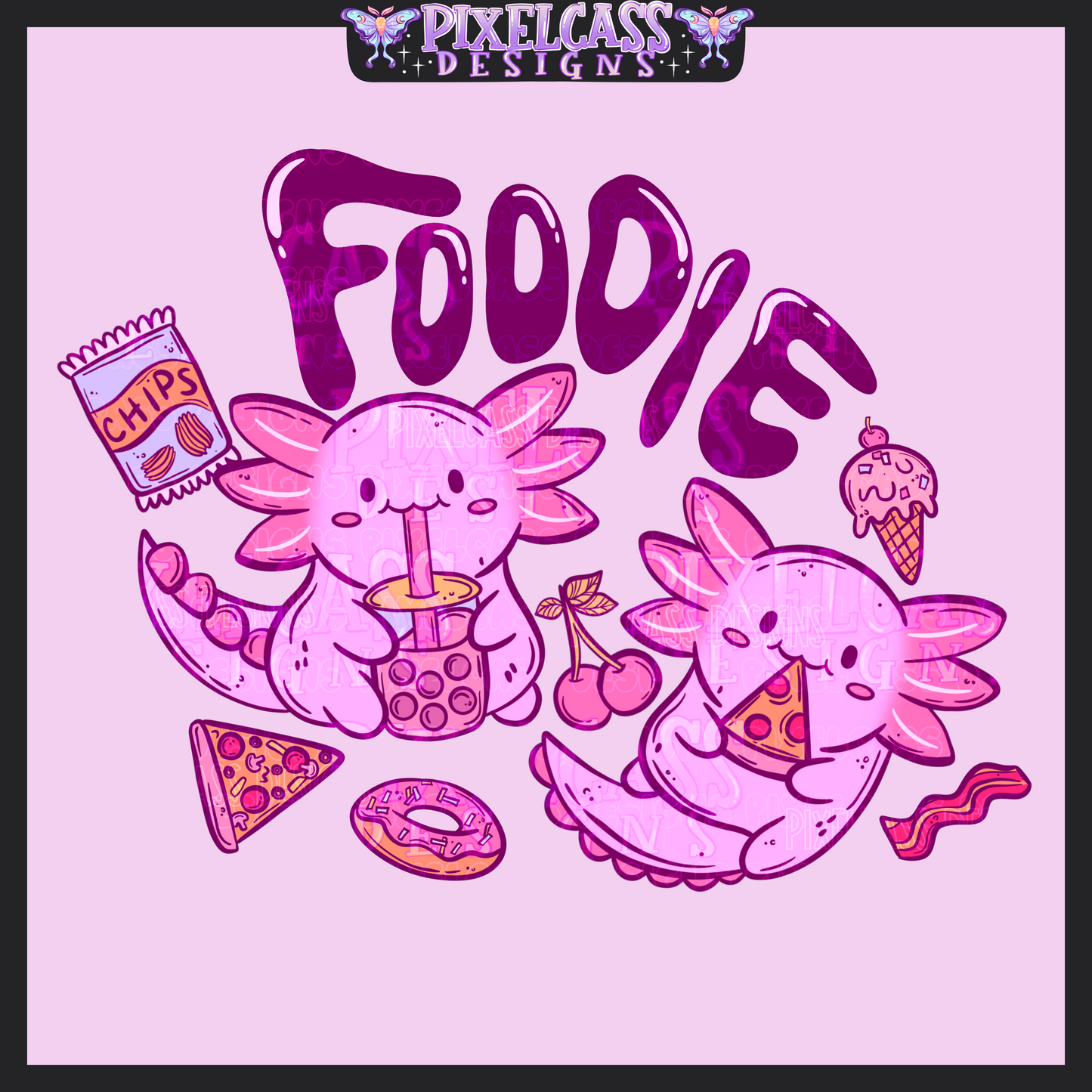 Axolotl Foodie [Mystery Re-Color] PNG SUBLIMATION