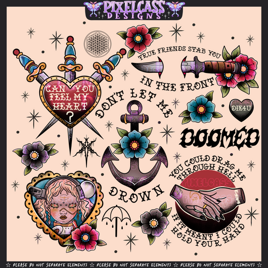 Bring Me The Horizon Tattoo Flash PNG SUBLIMATION