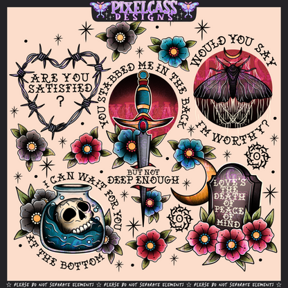 Bad Omens Tattoo Flash PNG SUBLIMATION