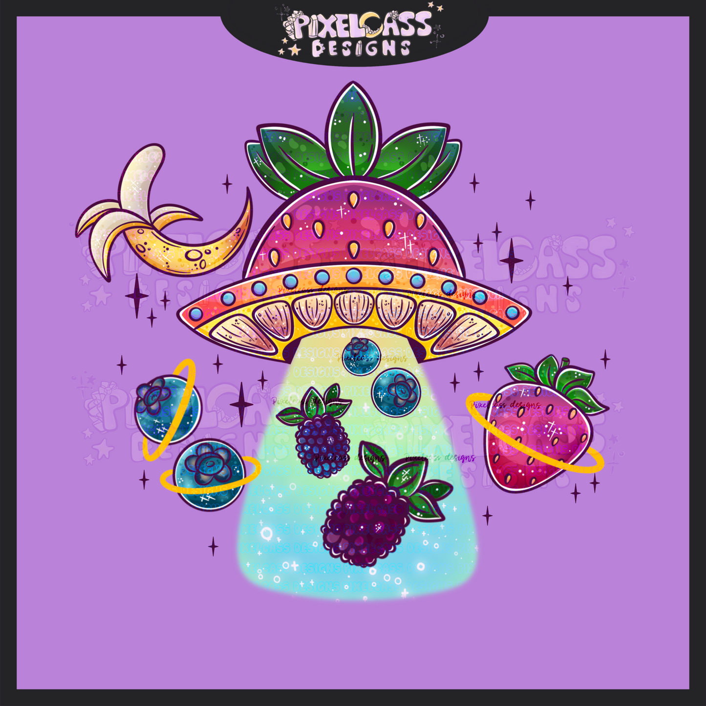 Berry Fruity UFOs PNG SUBLIMATION