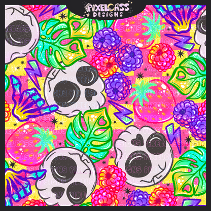 Neon Berry Skulls