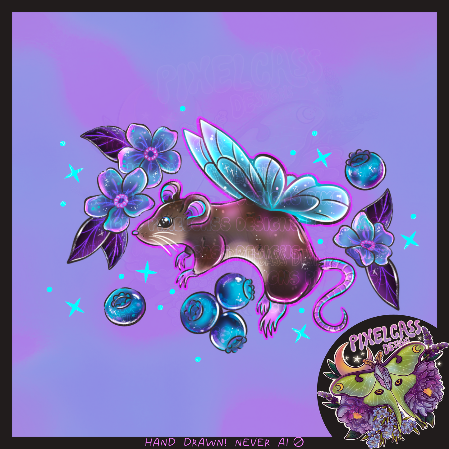 Blueberry Mischief PNG SUBLIMATION