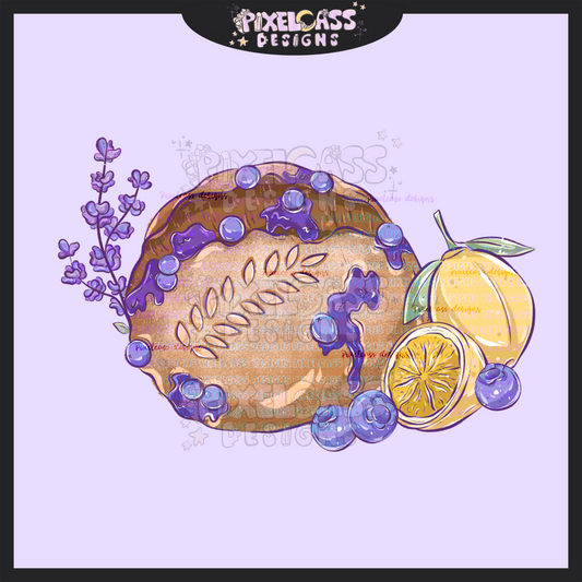 Blueberry Lemon Sourdough PNG SUBLIMATION