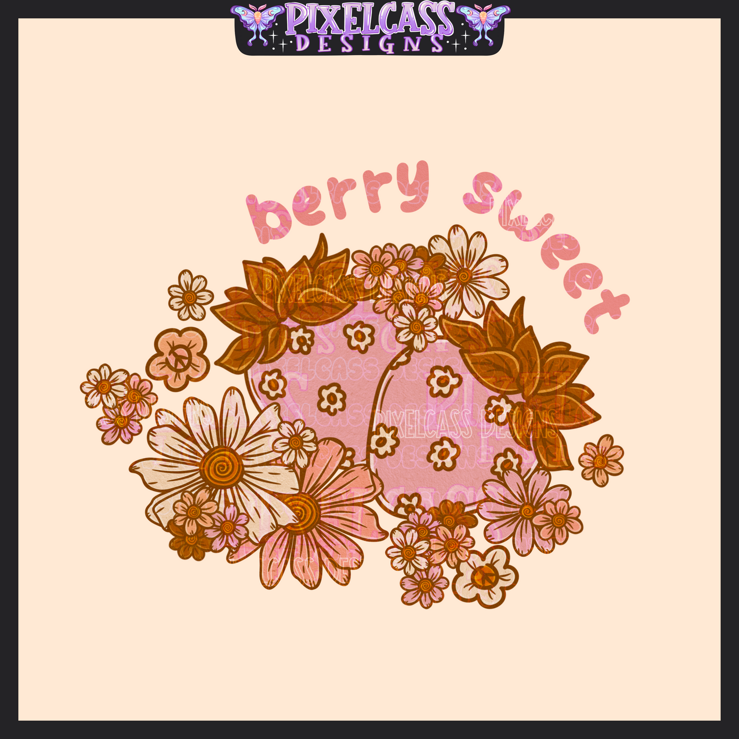 Boho Strawberries PNG SUBLIMATION