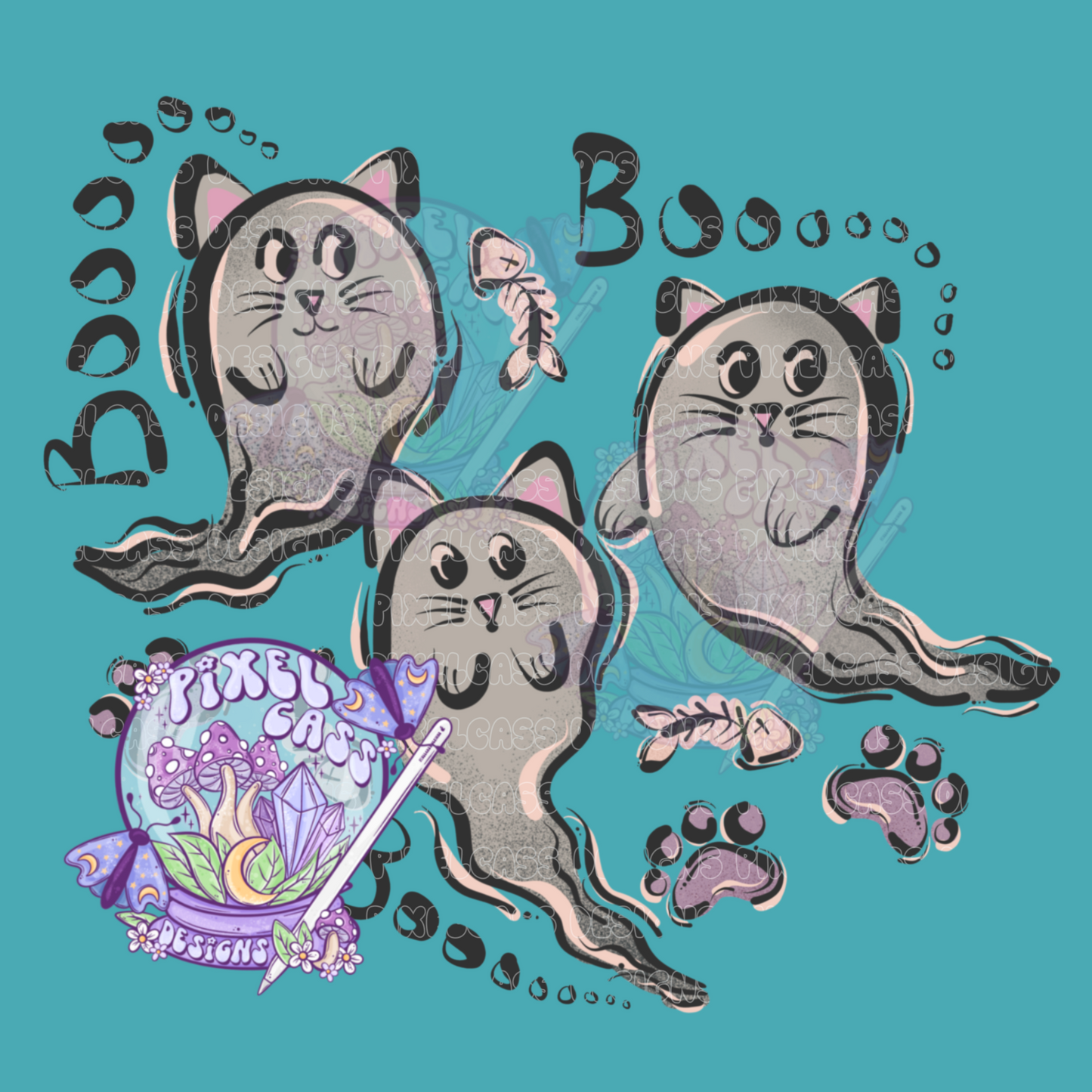 Boo Kitties PNG SUBLIMATION