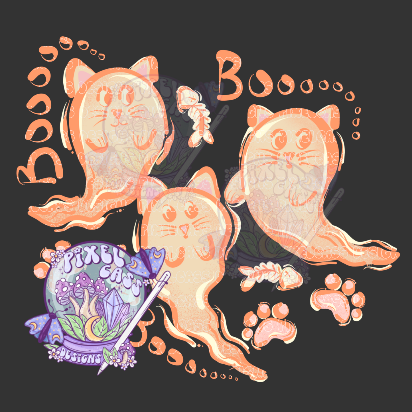 Boo Kitties PNG SUBLIMATION